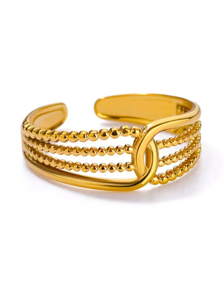 18 Kt Gold Over Titanium Braided Ring